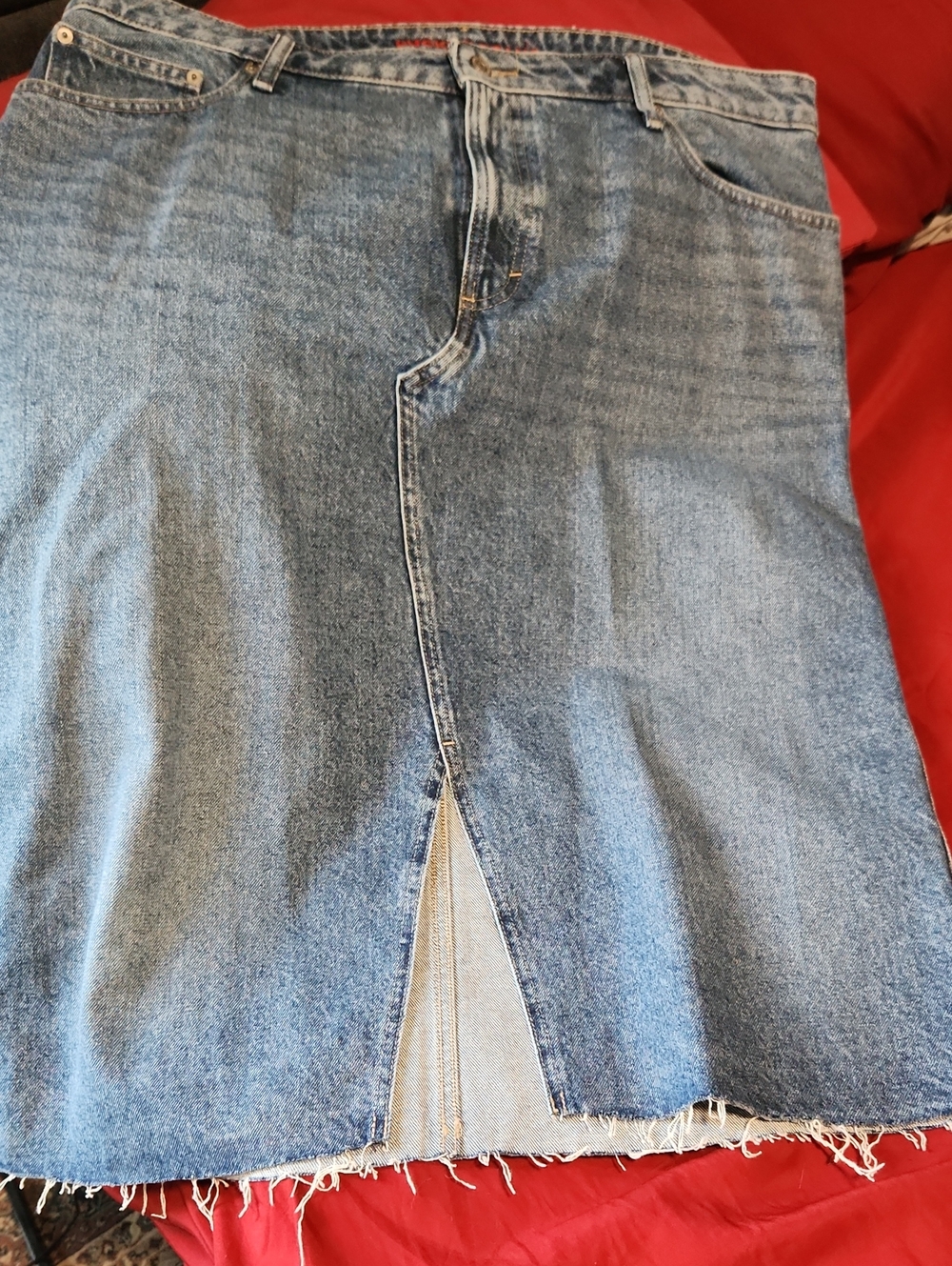 Lucky Brand Medium Blue Denim Skirt with Front Slit